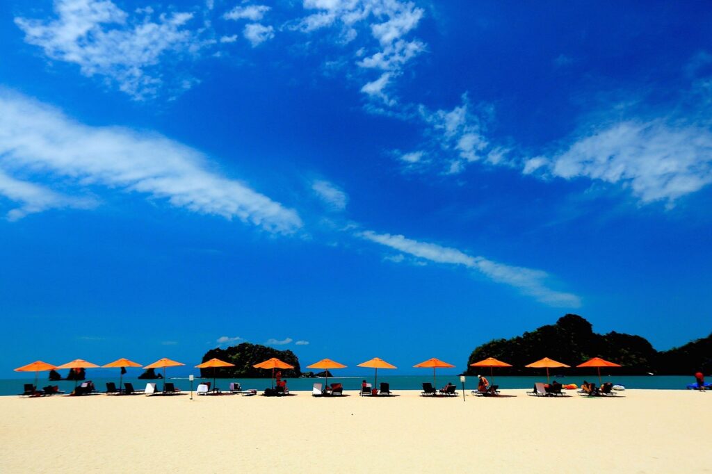 beach, blue sea, blue sky, nature, langkawi