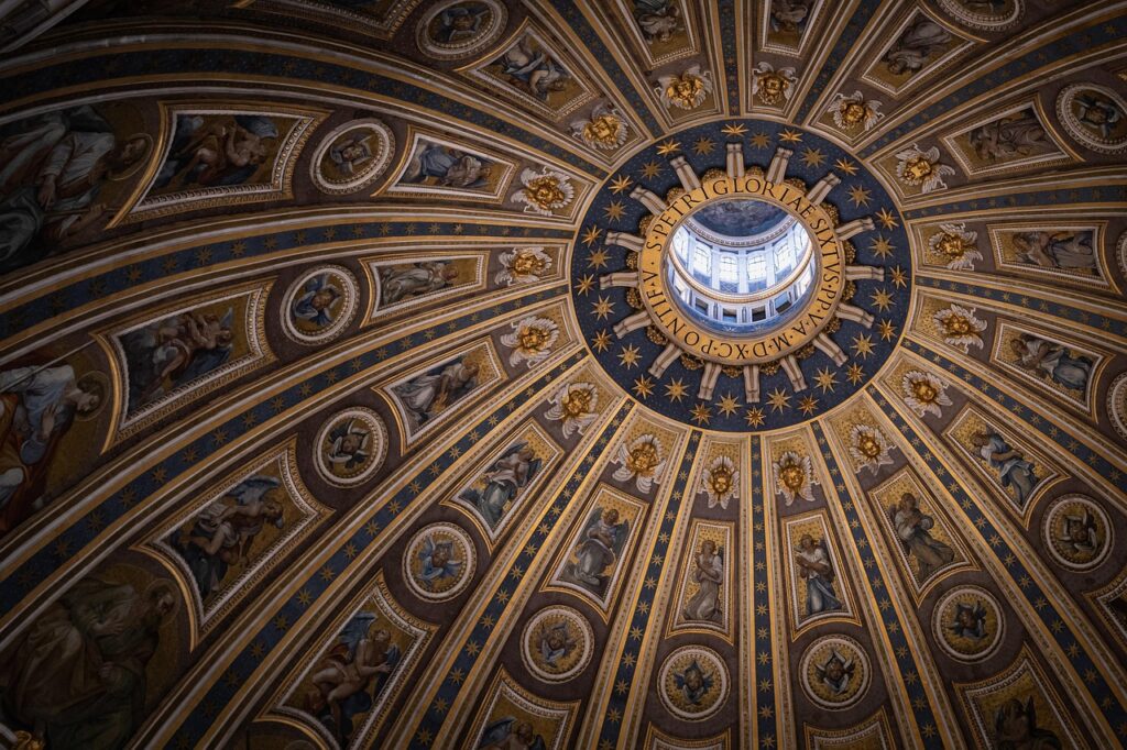rome, ancient city, vatican, dome, ceiling, windows, architecture, rome, rome, rome, rome, rome, vatican, vatican