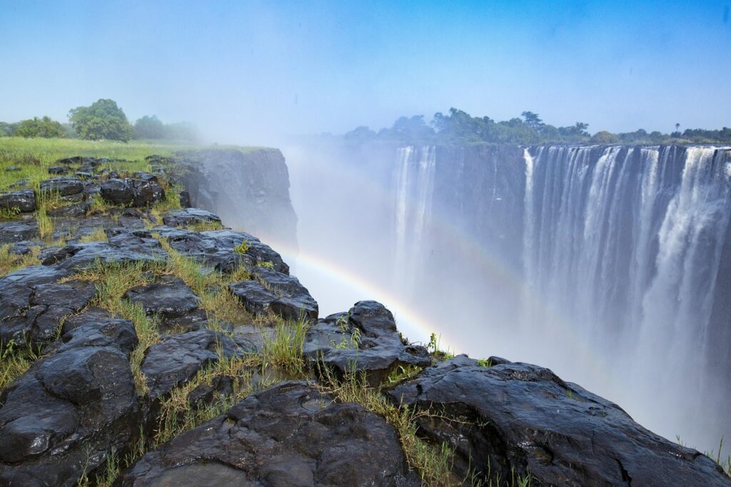 rainbow, double, waterfall, victoria fall, nature, travel, landscape, sunny, tourism, scenic, blue rainbow, blue waterfall, victoria fall, victoria fall, victoria fall, victoria fall, victoria fall