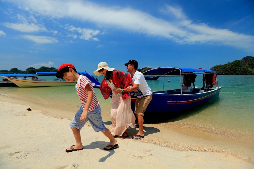 beach, nature, family, langkawi, malaysia